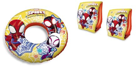 Mondo Toys - set braccioli e ciambella bambini mare estate piscina (spidey)