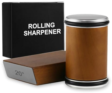 Suevut Rolling Knife Sharpener Kit, Kitchen Knives Tumbler Knife Sharpener, Roller Sharpening System, for All Blade Types, Angle with Rolling Sharpening Discs, for Professional, Home