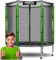 Neo-Sport Trampolin Für Kinder Outdoor Garten Mit Externem Sicherheitsnetz 140 cm 4,5 ft Schwarz Grün