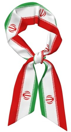 KETAFOUND Sciarpe Da Donna, Morbido E Confortevole Repubblica Islamica Dell'Iran Sciarpe Di Raso,Fasce, Accessori Per Borse, Cravatte Chic, Rosso119X7.9 Cmaccessori Alla Moda Per Ogni Occasione