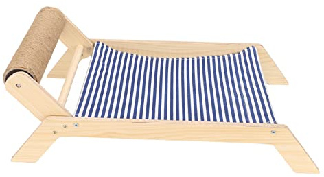 Brrnoo Premiummaterial Anti Skakar Minimalistisk Design Katt Svängstolsbädd, Viloplats med Skrapare Under Alla Säsonger (Strandsisal rullbädd)