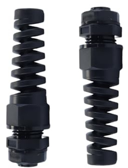 Orivin 10 st PG7 kabelgenomföring 4mm-8mm trådhål vattentät kabelgenomföring flexibel spiral dragavlastning svart skarv