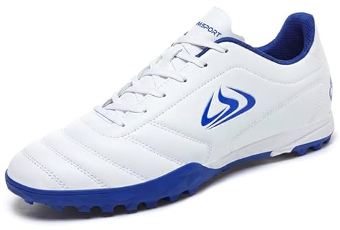 Botas de Fútbol para Niños Ligeras y Resistentes – Zapatillas de Fútbol Sala Infantiles con Tacos Bajos para Entrenamiento en Césped Artificial - Azul 37 EU