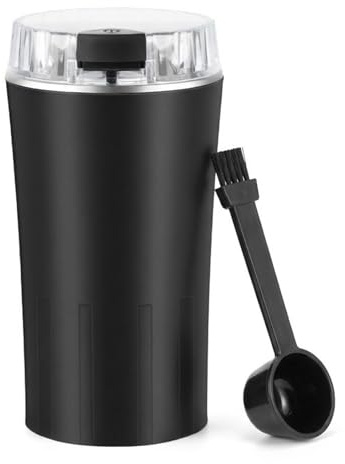 Electric Coffee Grinder,300W Powerful Coffee Bean Grinder with 8 Steel Blades,80g Capacity Spice for Beans,Spice,Nuts,Seeds,Herbs Kitchen,One-Touch Operation Grinder with Spoon