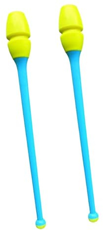 Perfeclan Lot de 2 bâtons de Gymnastique pour la Danse Rythmique et Artistique, en Caoutchouc, de 35 cm (13,78 Pouces) de Longueur, pour Enfants et Adultes, Style A