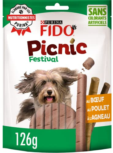 FIDO Picnic Festival - Friandises pour Chien - Lot de 8 Sachets de 126 g