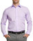 Double TWO Men's Long Sleeve Plain Formal Shirt Non Iron Classic Fit Business Dress Shirt - Mauve, 19in Collar