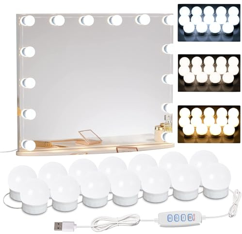 HELOIE LED Vanity Mirror Lights,Hollywood Style,14 Bulbs Makeup Light