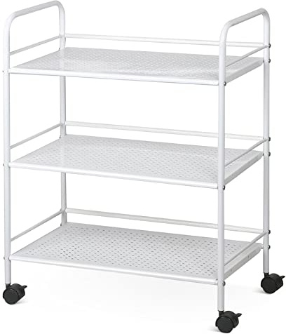 costoffs 3 Tier Storage Trolley Kitchen Trolley on Wheels Narrow Bathroom Storage Unit Vegatable Rack Craft Trolley for Home/Office/Bedroom/Laundry