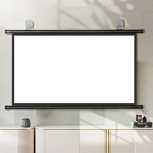 LENG Wall Mounted Projection Screen 60 Portable Movie Screen Manual Roll Up Projector Screen 4K HD 16:9 Indoor Outdoor Mobile Projection Screen (Size : 60inch-16:9)