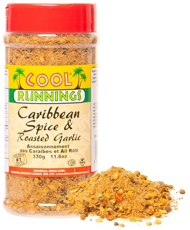 Cool Runnings Caribbean Spice & Roasted Garlic 330g - Used for Grilling, Roasting, and Marinating Meats, Seafood, and Vegetables, Perfect for Rotisserie Chicken