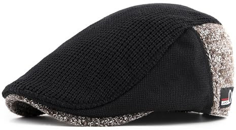 JAOAJ Schiebermütze Herren Barett Cap Herbst Winter,Schirmmützen Cabbie Hunter Hat,Baskenmützen Flat Cap Newsboy Mütze Driving Hüte