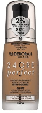 Deborah Milano - 24 Stunden Flüssigkeitsfoundation Perfect Feuchtigkeitsspendende SPF 20, N.6 Caramel, 30,0 ml, 1