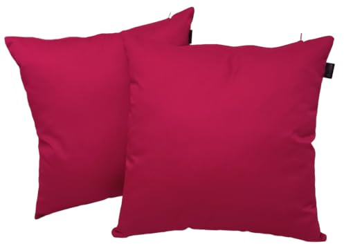 DiseLio - Fundas Cojines 45x45 Color Liso Rosa Magenta - Juego 2 Fundas Cojín Sofá y Cama Almohadones Decorativos Tejido Fuerte Resistente Algodón y Poliéster Cremallera Oculta (45x45 Rosa M)