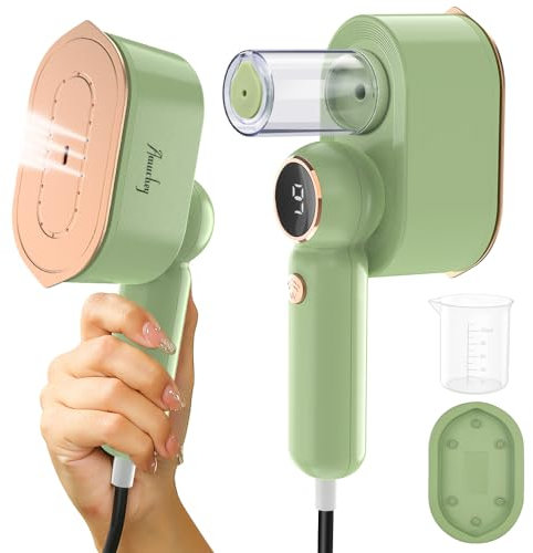 Tragbarer Dampfbügeleisen 1200W, 140ml Reise-Dampfglätter- Kompakt und Faltbar, 5 Dampfstufen, Dampfbügel Keramik Antihaft Bügelsohle, 9S schnell Aufheizen Reisebügeleisen für Alltag und Reise