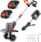 TaskStar Total - Coltivatore elettrico da giardino senza fili, 4000 mAh, batteria ricaricabile e sostituibile, motore avanzato per un flusso di lavoro fluido (grigio)