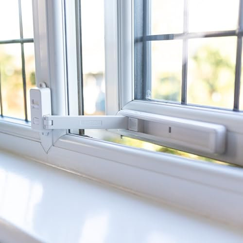 BABYGO® Window Restrictor - Child Proofing & Cat Lock for UPVC, Wooden, Metal & Aluminium Windows | Restricts Pets | Self-Adhesive, No Tools Required