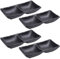 Abbdbd 4 Pcs Dual Dipping Sauce Bowls Soy Sauce Dish Two Compartments Party Trays Divided Fondue Plates for Restaurant Kitchen Sushi Soy