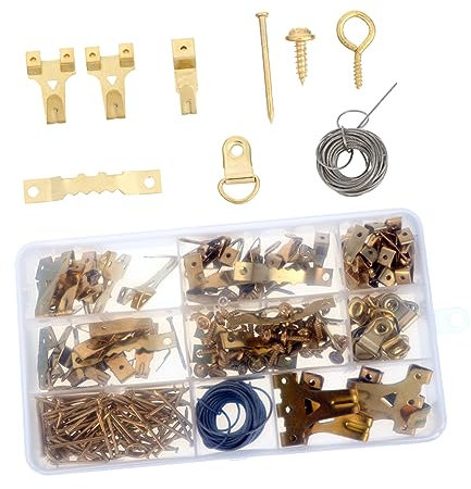 DIYEAH Kit De Suspension Pour Tableaux Crochets Fil De Suspension Clou Sans Trace Câble Métallique Pour Accrocher Œuvres Art