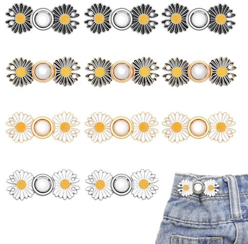 12 st midjespänne tusensköna blommor midjespännare sydd midjeknapp byxlinning snäv midja knutar bältesklämma midja knut midjespännen jeansknappar midjebyxor snäva gör klipp
