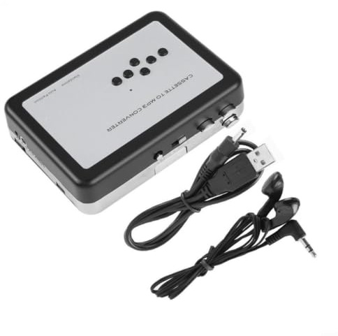 Risveglio Convertidor de casete USB a MP3, grabadora de cinta de alta fidelidad con para marcha atrás automática y para modos duales, digitalización, casetes, VCD, fuentes de audio externas, color