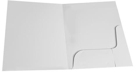 Cathedral Products White Gloss 250gsm Card Presentation Folders with Business Card Holder - Pack of 50