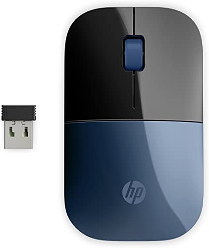 HP Z3700 (V0L81AA) kabellose Maus (1200 optische Sensoren, bis zu 16 Monate Batterielaufzeit, USB Anschluss, Plug&Play) blau