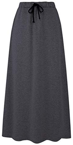 IDEALSANXUN Winter Dresses for Women 2024 Fall Sweater Wool Corduroy Fleece Lined Long Dresses Maxi Skirt, Dark Grey, M