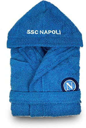 SSC NAPOLI Accappatoio Spugna Adulto Ufficiale Idea Regalo Calcio 100% Cotone