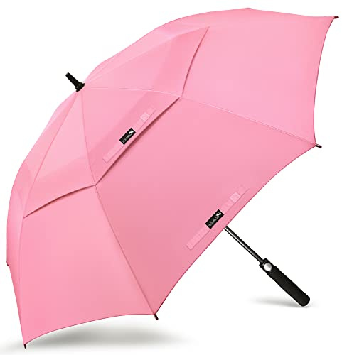 ZOMAKE Paraply Vindtät,Paraply Storm Resistant Large,68Tum XXL Golf Paraply Med Automatisk Open Close För Män Kvinnor(Rosa)
