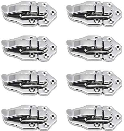 LumenTY 8 Corchete Traba Cerradura Cierre para Hardware Gabinete Cajas /Caja de Herramientas/Maleta/de La Joyería Caja de Madera /Caja de Medicina -Plata