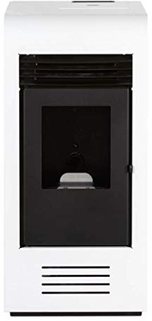 Globe Fire Pelletofen Christoph Weiß - 80 m² Abdeckung, Direkte Entlüftung, 108000 BTU/h, Legierter Stahl, Freistehend, Energieeffizienz, Pellet, Heizofen