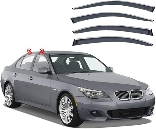 4 stück Auto Windabweiser für BMW 5 Series E60 2004-2010, Vorne Hinten Regenabweiser, Seitenfenster Luftabweiser, Autofenster Regenschutz