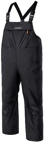 Rodeel Salopette de pêche imperméable avec bretelles réglables – Salopette durable et polyvalente, Noir , XL