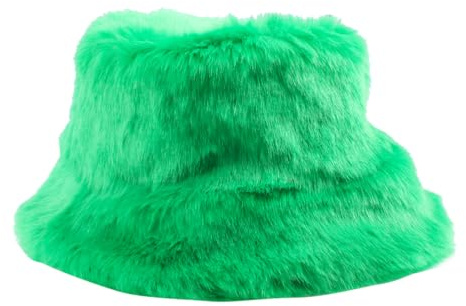 minkissy Chapeau De Fausse Fourrure d'hiver pour Femme Chapeau De PêCheur Chaud Et Souple Accessoire Mode pour FêTes d'hiver Et Usage Quotidien Décoration de la Saint-Patrick 9.45X14.57X6.30In