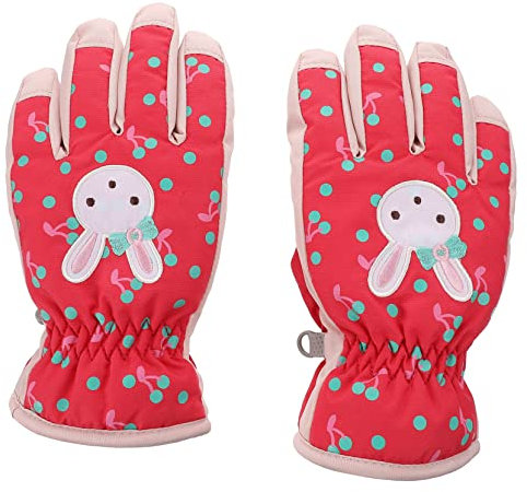 YARNOW 1paar Junge Mädchen Skihandschuhe wasserdichte Winterhandschuhe Für Mädchen Warmhaltende Schneehandschuhe Mit Cartoon-Muster Und Langen Bündchen Für Optimalen Schutz Vor