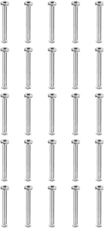 PATIKIL M2x3mm Hex Chicago Screws 3x30mm, 20Pcs Stainless Steel Metric Hex Drive Socket Cap Binding Post Screw Posts for Scrapbook Leather Belt Album Furniture Repair, Silver