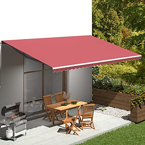 Toldo retráctil para exteriores de 6 x 3 m, tela impermeable con protección UV, fácil instalación, perfecto para patio y balcón, toldo de repuesto con diseño de brazo extensible