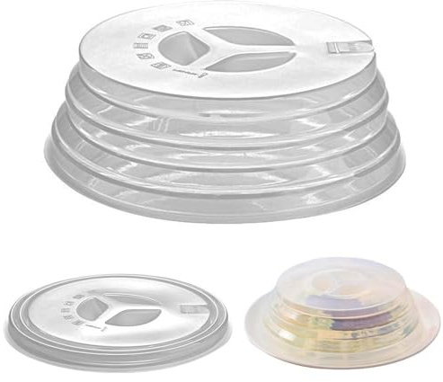 Tapa para Microondas Contra Salpicaduras, Tapa de Silicona para Almacenar Alimentos, Cubiertas Para Platos, con Orificio de VaporRedonda, Apto para lavavajillas (S)