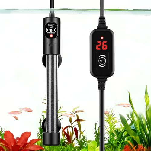 hygger Calentadores para acuario 300 W, sumergible, calentador de acuario para tortugas con regulador de temperatura de 152 a 302 litros (15-34 °C)
