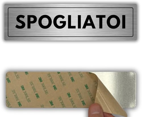 LEIASA | Segnale Spogliatoio - 5 x 18 cm - Spessore 0,8 mm - Alluminio - Targa Adesiva - Cartello Spogliatoio - Identificazione Locale - (Cartello Spogliatoio)