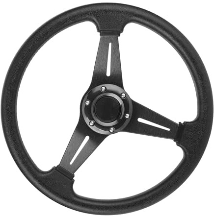 Taidda Universal Drifting Steering Wheel Replacement Sport Accessory for Racing Car Drifters, 14in Wheel for Most Vehicles, Aluminum Alloy + PU, Red (Black)