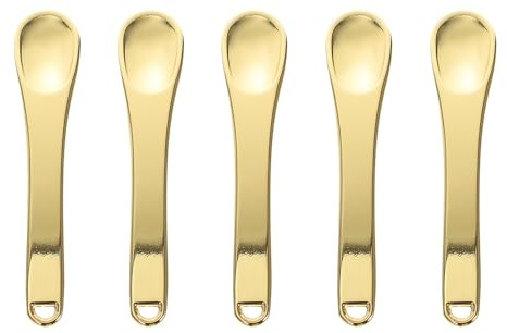 NUOBESTY Cucharas para Crema Facial 5 Piezas para Masaje y Aplicación de Maquillaje de Aleación de Zinc Ecológica Compactas y Fáciles de Usar