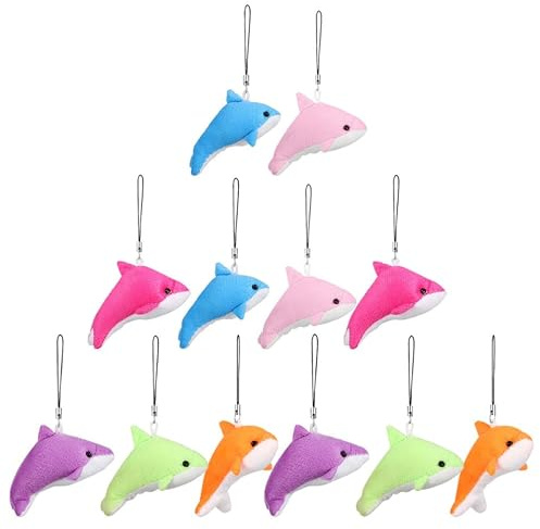 ibasenice Llavero de Peluche Suave de Animal Marino Algodón Pp para Colgar en Mochila y Organizar Llaves, Paquete de 12 Unidades Decorativas y Funcionales