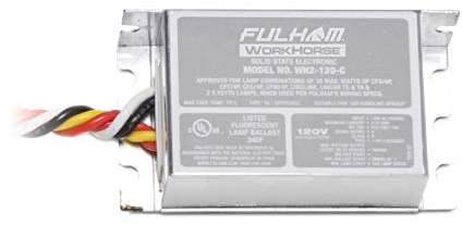 Fulham Workhorse WH2-120-C Electronic Ballast, 120V Instant Start, Multi-Lamp T5/T6/T8/CFL Compatible, Class P, cUL Listed, 1 or 2 Lamp