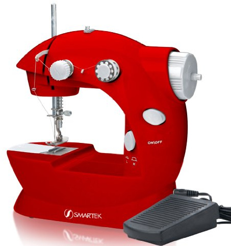 Smartek RX-08 Mini Sewing Machine with Pedal, Red
