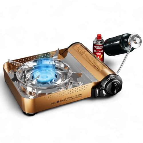 Gas ONE GS-4000P - Camp Stove - Premium Propane or Butane Stove with Convenient Carrying Case - Patented - Great for Camp Stove and Portable Butane Stove for All Cooking Application