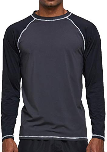 Arcweg Rashguard Homme Manches Longues M-3XL T-Shirt Anti-UV UPF 50+ Sechage Rapide Léger pour Surf Natation Plongée Plage Girs Foncé 2XL[EU] Tour de Poitrine: 114-119cm