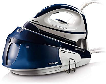 Ariete 5571 Steam Power Easy - Ferro da stiro a vapore istantaneo - piastra ceramica - Serbatoio 1,8L - Vapore continuo 120 gr/min - 2400 Watt - Blu