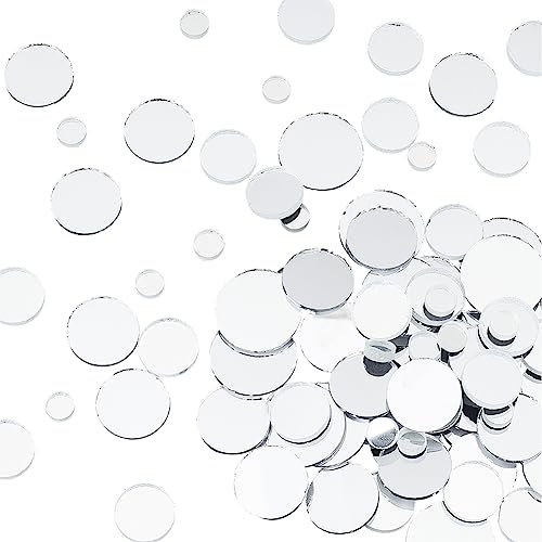 PH PandaHall 120 pz Mosaico in Vetro Specchio Rotondo Piastrelle Specchio Piccolo Specchi Decorativi Rotondi per Mosaico per La Decorazione Domestica Artigianato Gioielli, 4 Dimensioni